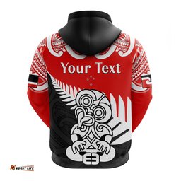 custom personalised waitangi day hoodie tino rangatiratanga flag with tiki maori fern
