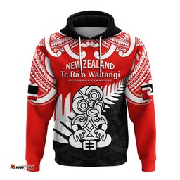 custom personalised waitangi day hoodie tino rangatiratanga flag with tiki maori fern