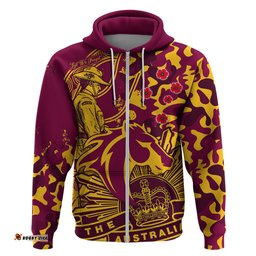 custom text and number nrl anzac broncos hoodie camouflage