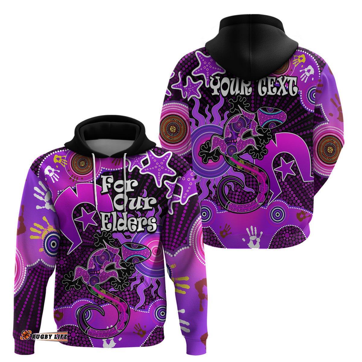 custom personalised aboriginal naidoc week hoodie turtle lizard sun