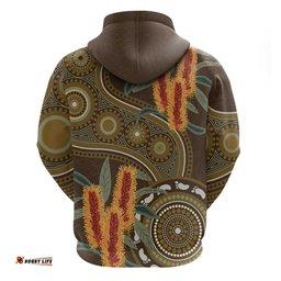australian yellow banksia flowers hoodie aboriginal dot art