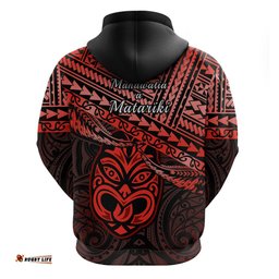 matariki new zealand hoodie maori new year tiki red version