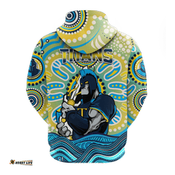 titans rugby australia aboriginal gold blue hoodie