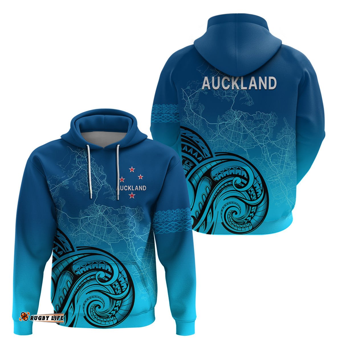 auckland new zealand city map hoodie