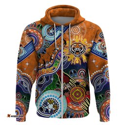 personalised tigers naidoc week 2024 hoodie australia aboriginal dot painting