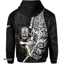 new zealand silver fern rugby hoodie all black maori version black