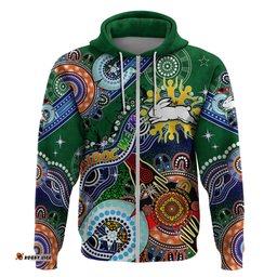 personalised rabbitohs naidoc week 2024 hoodie australia aboriginal dot painting