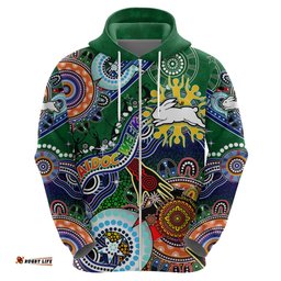 personalised rabbitohs naidoc week 2024 hoodie australia aboriginal dot painting