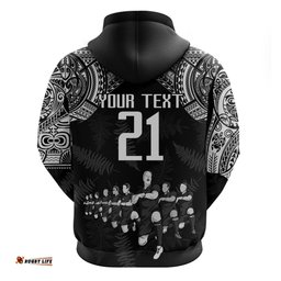 custom nz rugby hoodie kapa opango maori haka with years of the all black champions