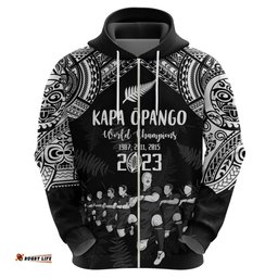 custom nz rugby hoodie kapa opango maori haka with years of the all black champions