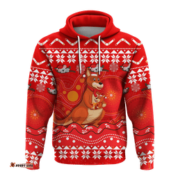 australia christmas kangaroo family aboriginal art hoodie