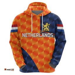custom personalised netherlands cricket dutch lion hoodie pride version orange