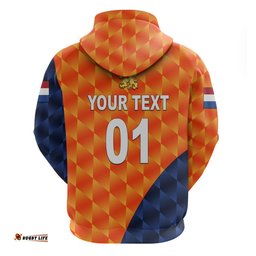 custom personalised netherlands cricket dutch lion hoodie pride version orange