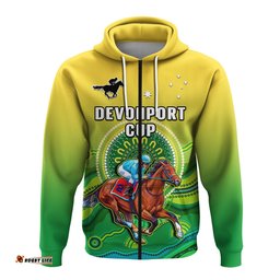 custom personalised australia devonport cup hoodie horse racing indigenous art