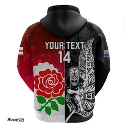 custom new zealand and england rugby hoodie world cup all black combine red roses