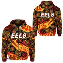 parramatta eels zip hoodie indigenous vibes black