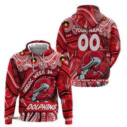 custom australia naidoc week 2024 hoodie dolphins mascot keep the fire burning