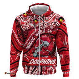custom australia naidoc week 2024 hoodie dolphins mascot keep the fire burning