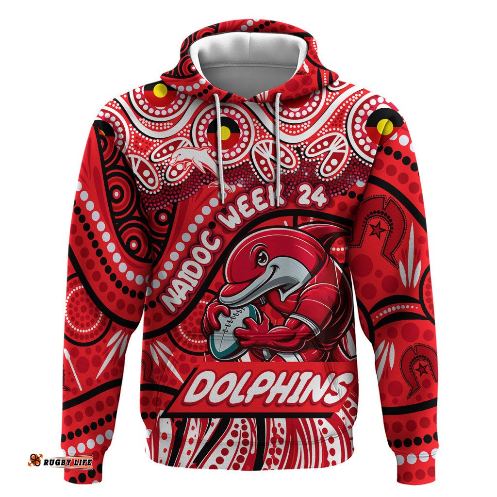 custom australia naidoc week 2024 hoodie dolphins mascot keep the fire burning