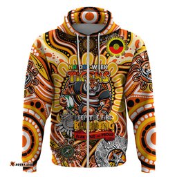 custom naidoc week 2024 tigers hoodie mascot rugby