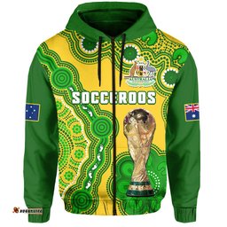 custom text and number australia soccer hoodie socceroos aboriginal wc