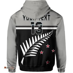 custom text and number new zealand cricket hoodie black cap with cup champions