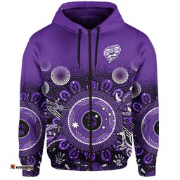 custom text and number hobart hurricanes hoodie cricket aboriginal