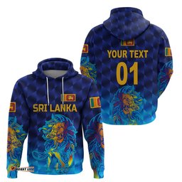 custom personalised sri lanka cricket hoodie the lions pride version blue