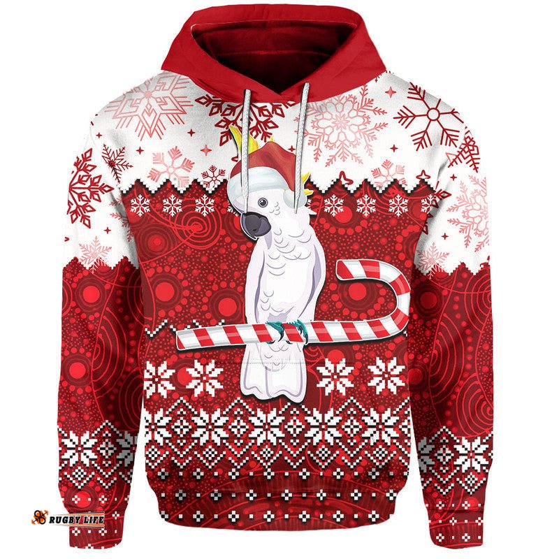 aboriginal christmas cockatoo hoodie red style