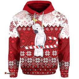 aboriginal christmas cockatoo hoodie red style