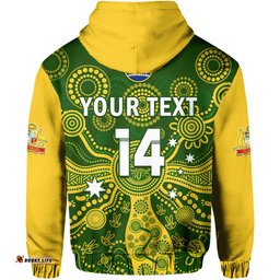 custom text and number australia cricket hoodie aussie mens t20 world cup ver02