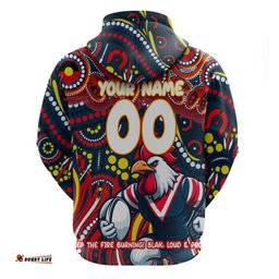 custom australia naidoc week 2024 hoodie sydney roosters mascot keep the fire burning