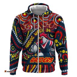 custom australia naidoc week 2024 hoodie sydney roosters mascot keep the fire burning