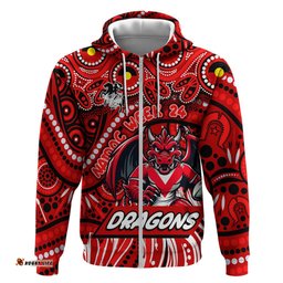 custom australia naidoc week 2024 hoodie dragons mascot keep the fire burning