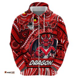 custom australia naidoc week 2024 hoodie dragons mascot keep the fire burning