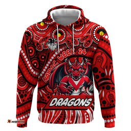custom australia naidoc week 2024 hoodie dragons mascot keep the fire burning