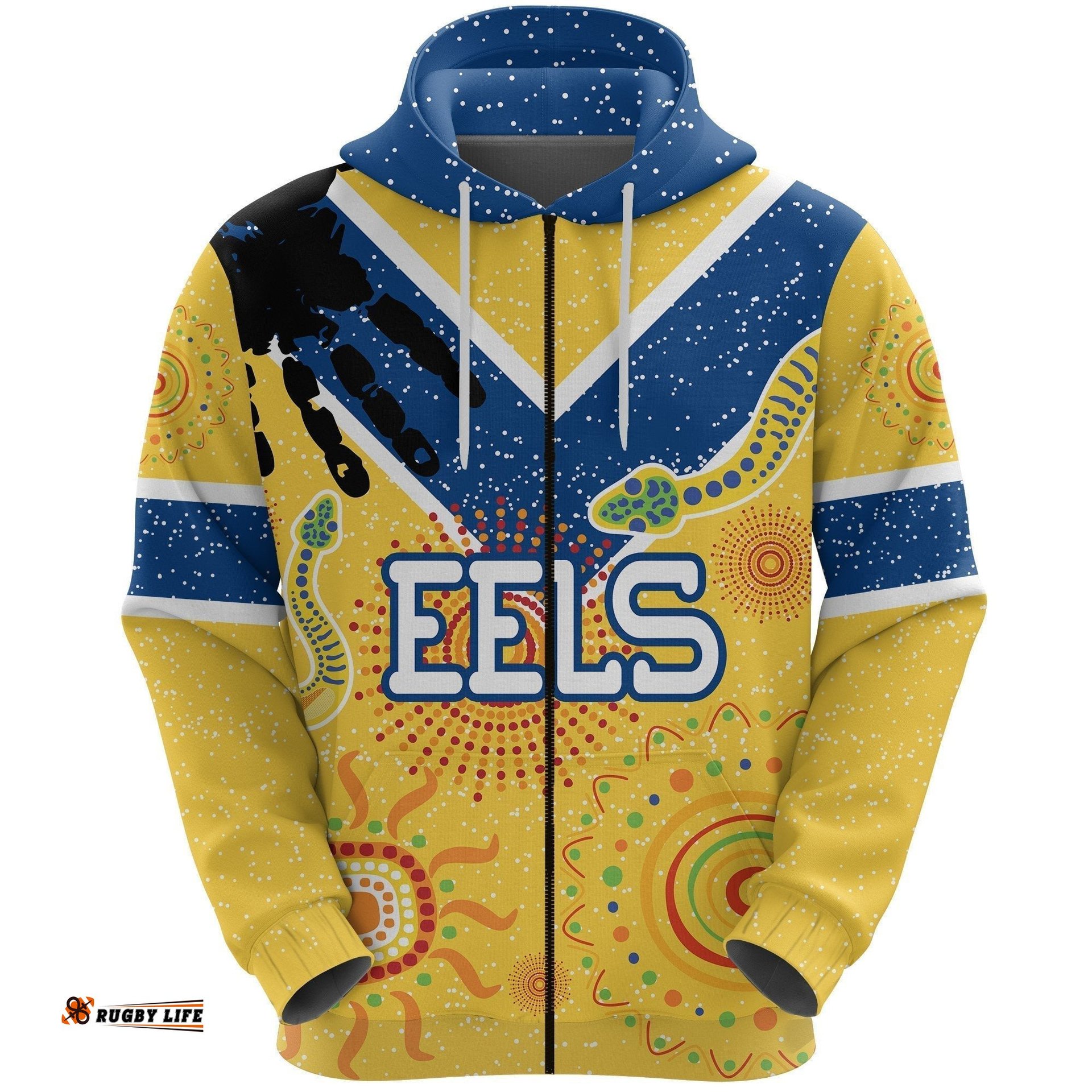 parramatta eels zip hoodie ethnic style