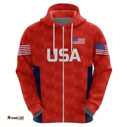 custom personalised united states national cricket hoodie team usa cricket red