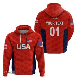 custom personalised united states national cricket hoodie team usa cricket red
