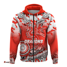 dragons rugby anzac day camouflage indigenous art hoodie