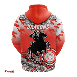 dragons rugby anzac day camouflage indigenous art hoodie