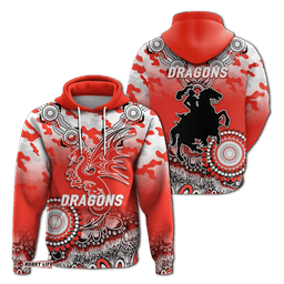 dragons rugby anzac day camouflage indigenous art hoodie