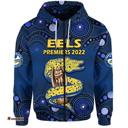parramatta eels rugby premiers zip up and pullover hoodie eels champion aboriginal dot blue style