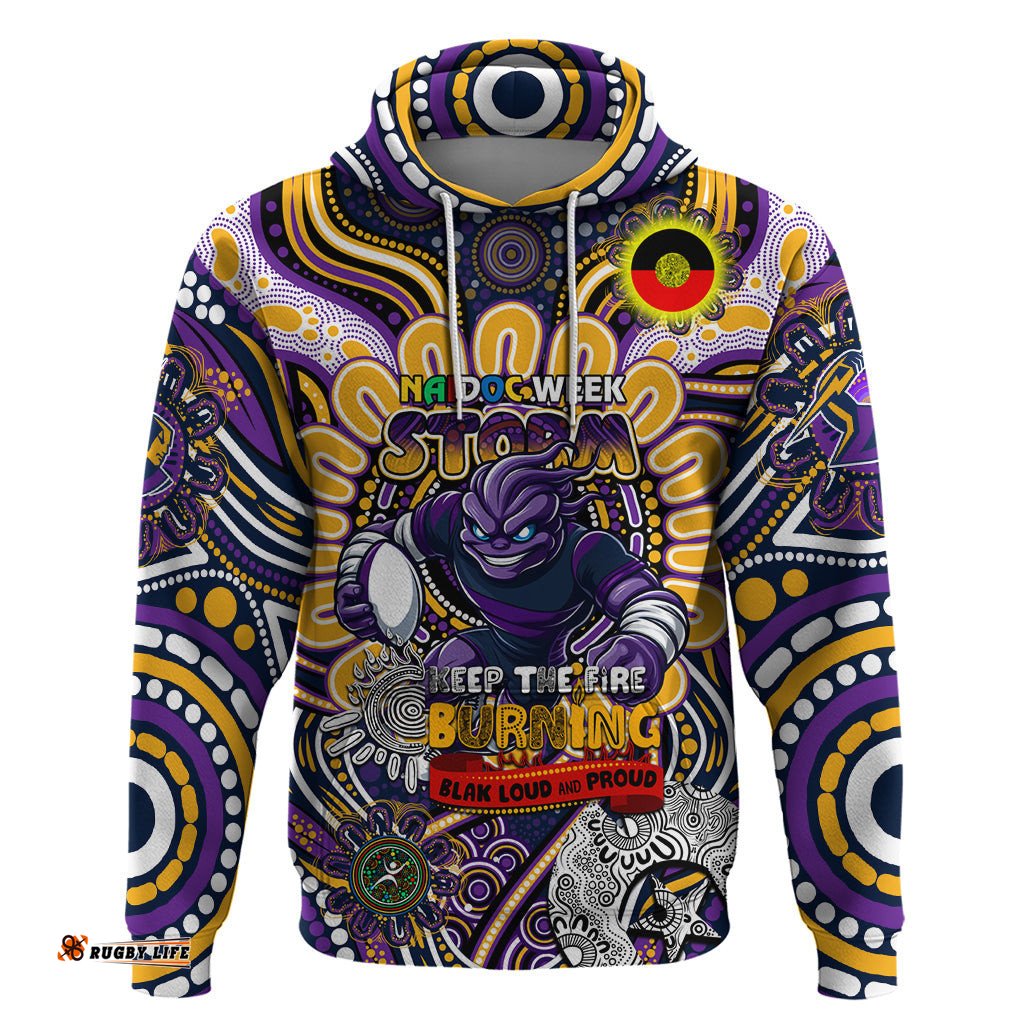 custom naidoc week 2024 storm hoodie mascot rugby
