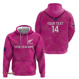 custom new zealand silver fern rugby hoodie go aotearoa pink version