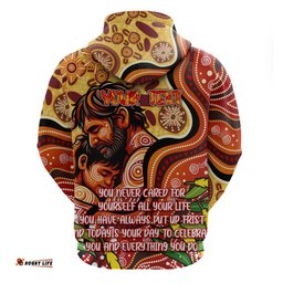 custom fathers day australia hoodie best dad ever aboriginal art