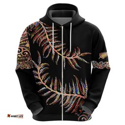 new zealand hoodie aotearoa silver fern mixed papua shell red vibe