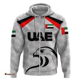 custom personalised united arab emirates uae cricket hoodie falcon special grey