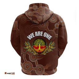 we are one koori and australia hoodie aboriginal pattern