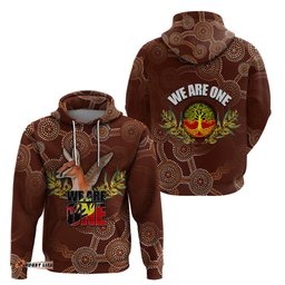 we are one koori and australia hoodie aboriginal pattern